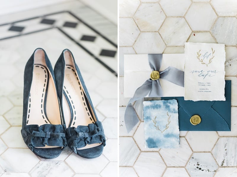 styled shoot bridal shoes and invitation suite photo