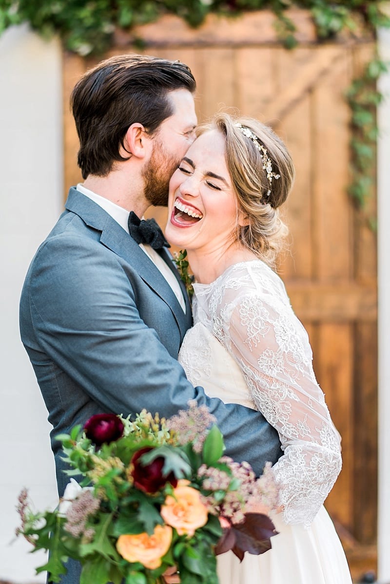 raleigh bride and groom laughing photo