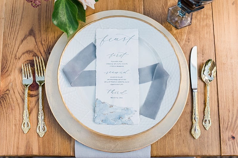 hand lettered menu reception detail photo