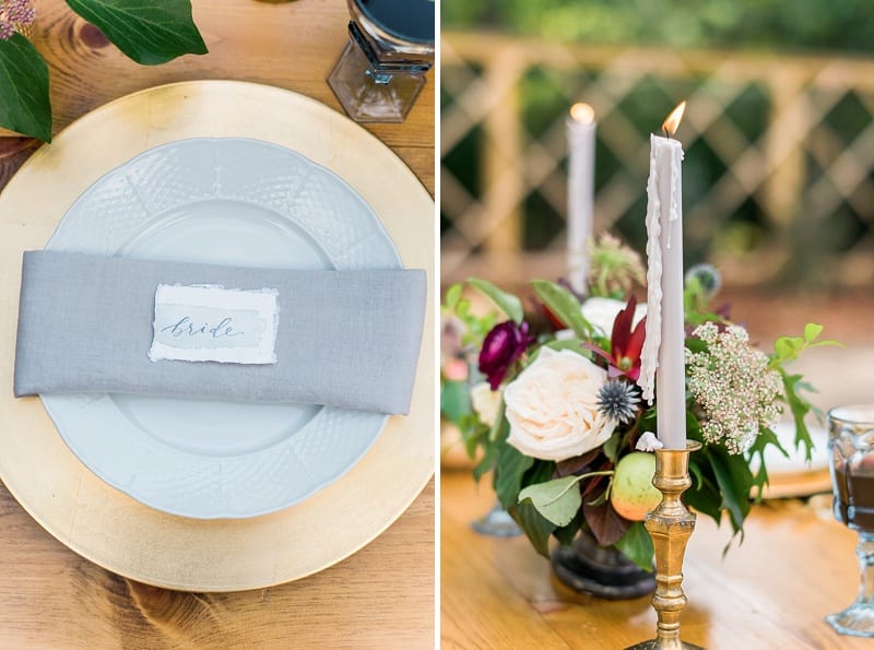 styled shoot reception table place card photo