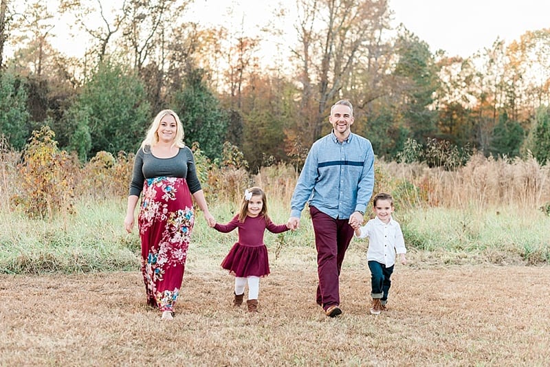 wake forest family walking with son and daughter photo