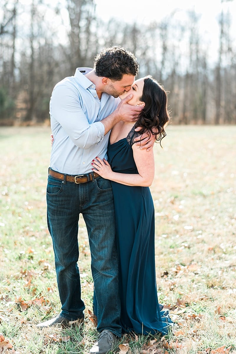 raleigh fine art engagement kissing photo