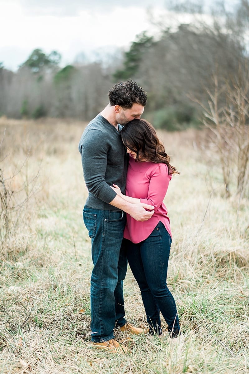 raleigh engagement snuggling photo