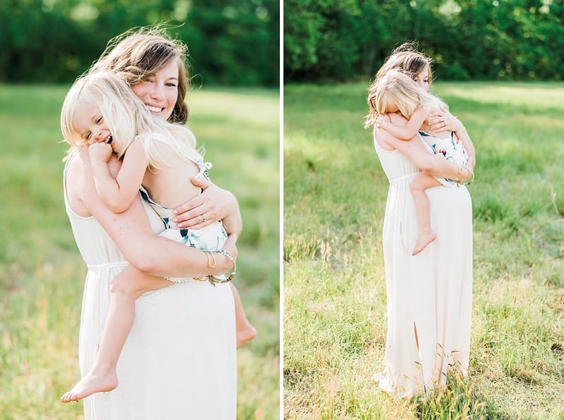 raleigh mom snuggling toddler maternity photo