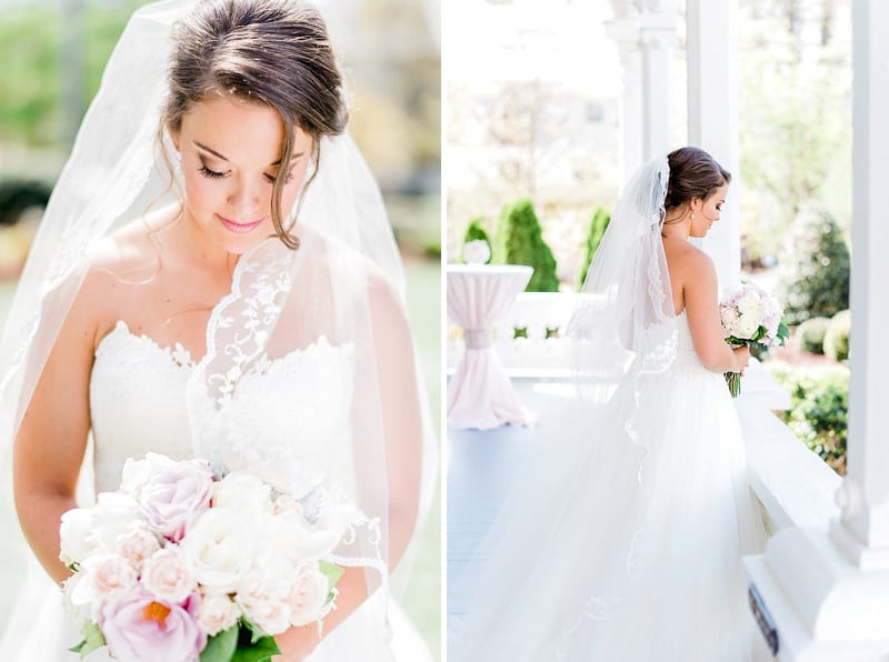 justin alexander bridal gown and veil photo
