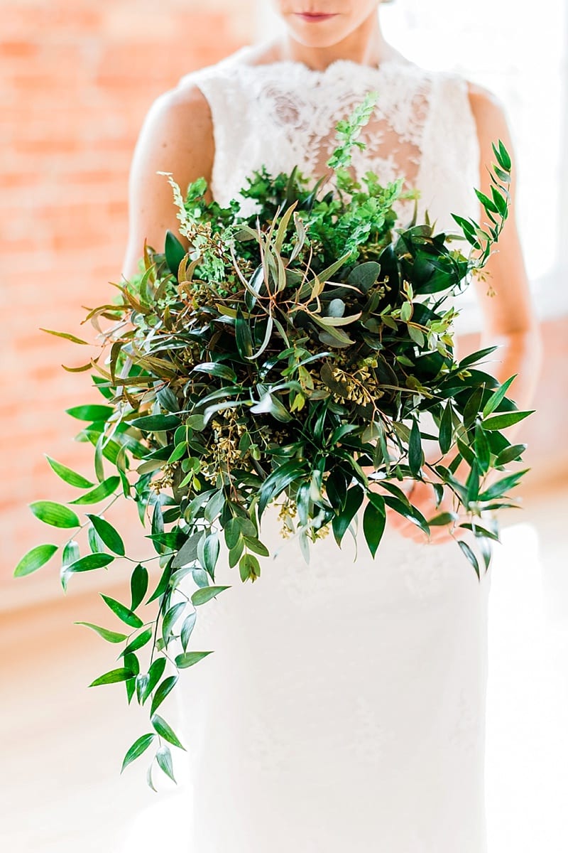 petal & oak bridal bouquet with greenery photo
