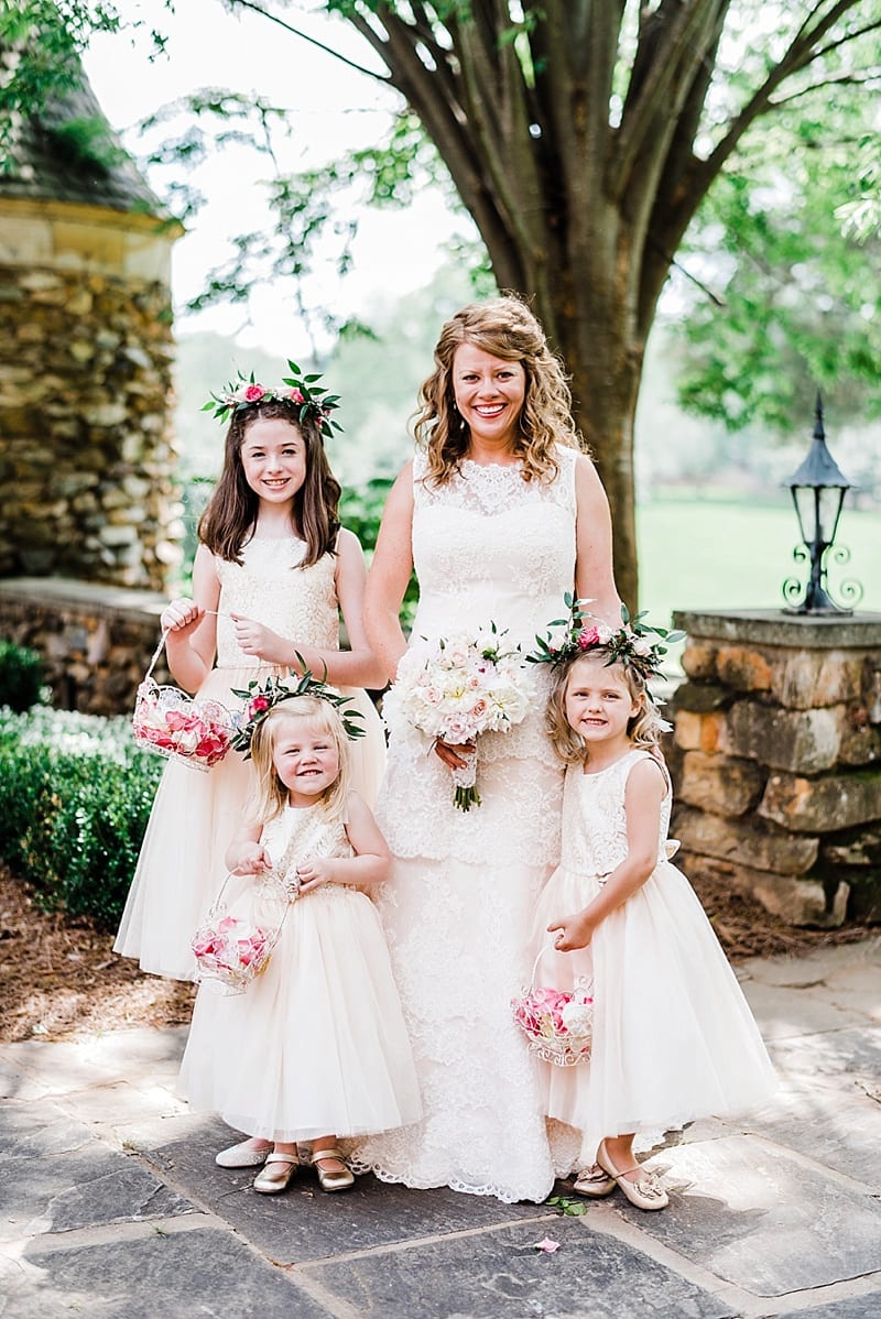 graylyn estate bride with flower girls photo