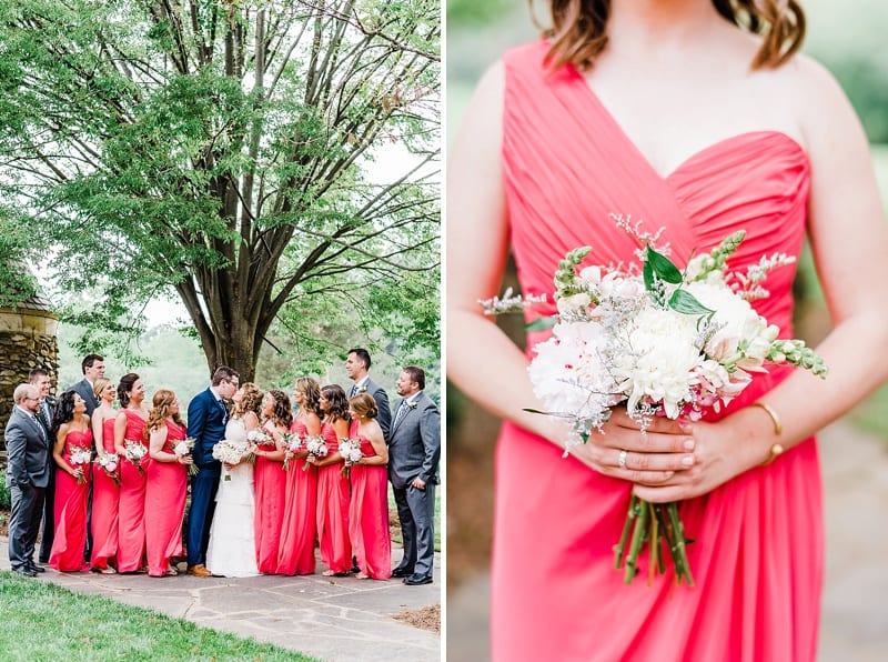 graylyn estate bridal party with groomsmen photo