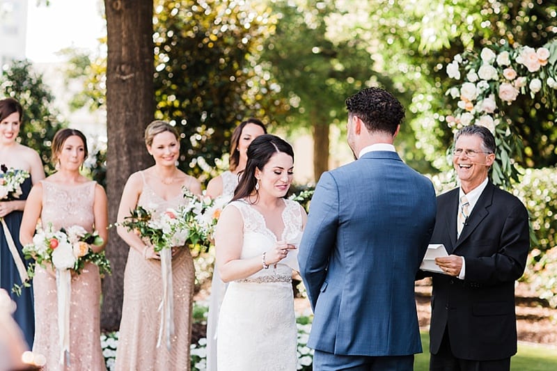 raleigh, nc wedding ceremony exchanging rings photo