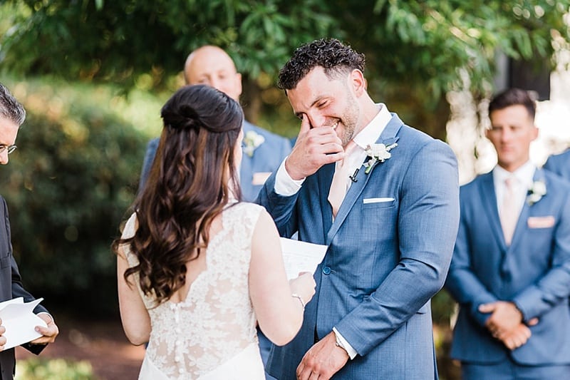 groom's emotion during ceremony photo