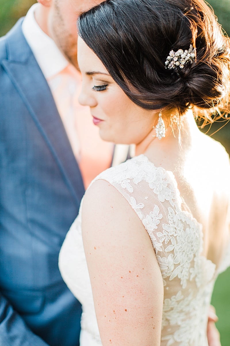 raleigh, nc open back lace wedding gown photo