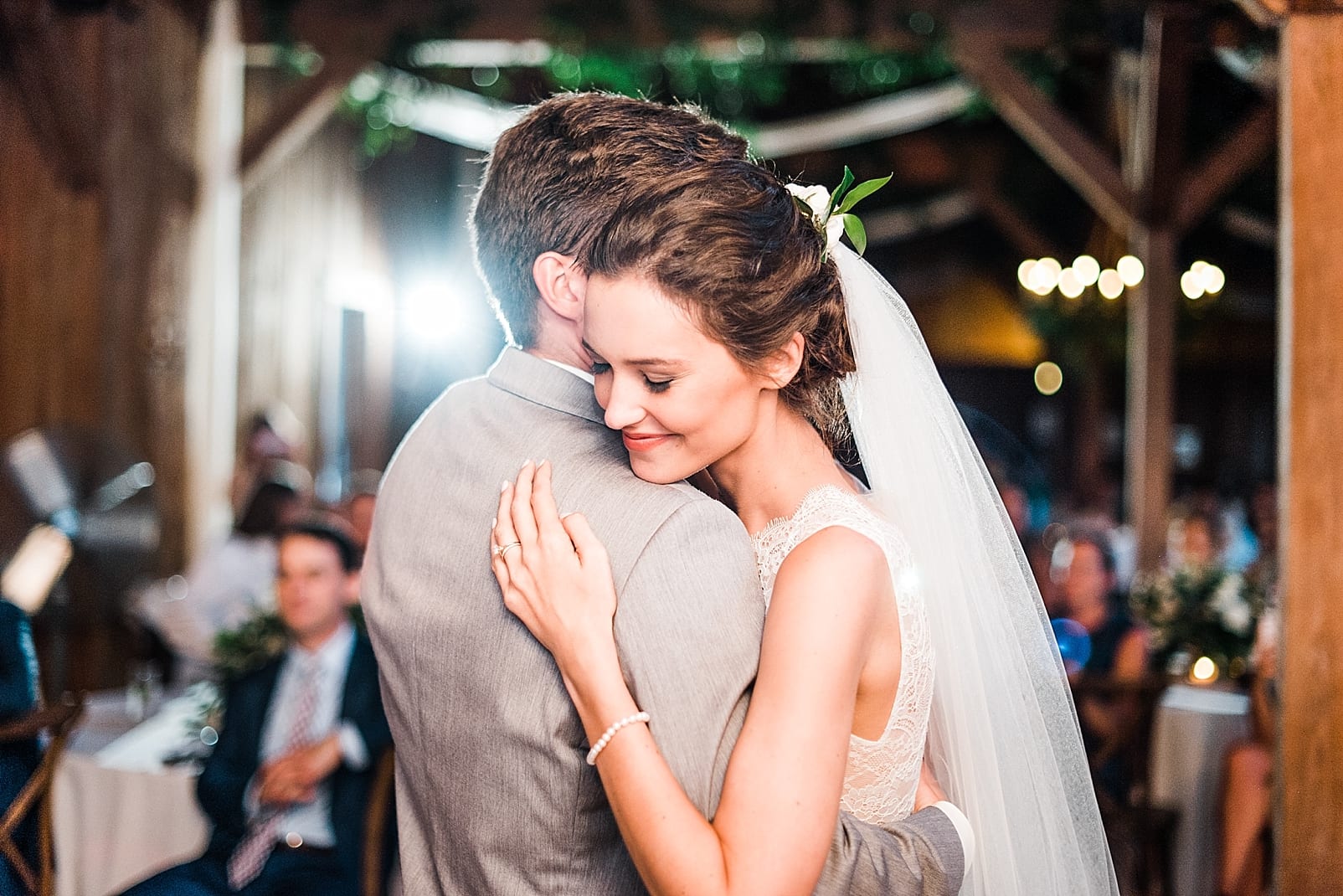 the cotton dock boone hall plantation wedding reception bride and groom first dance photo
