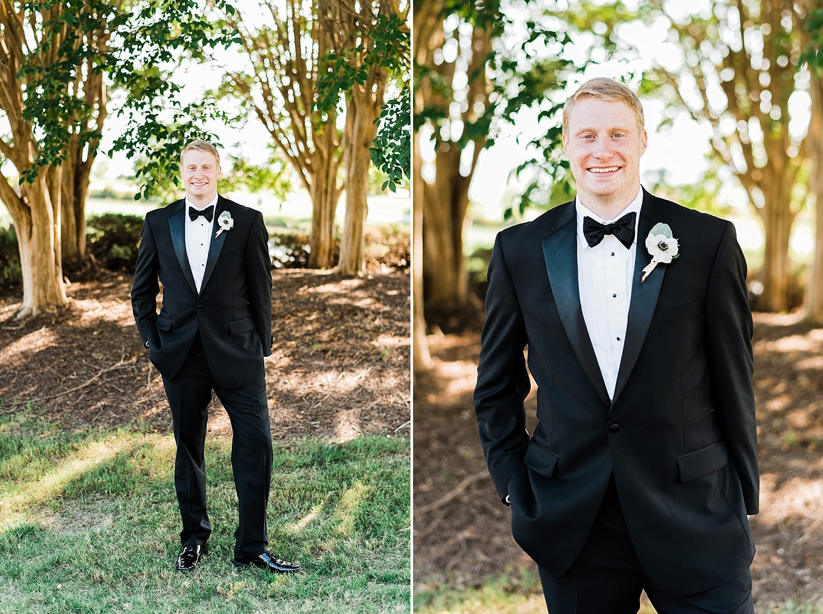 kingsmill resort wedding photographer grooms suit inspiration black tux with bowtie photo