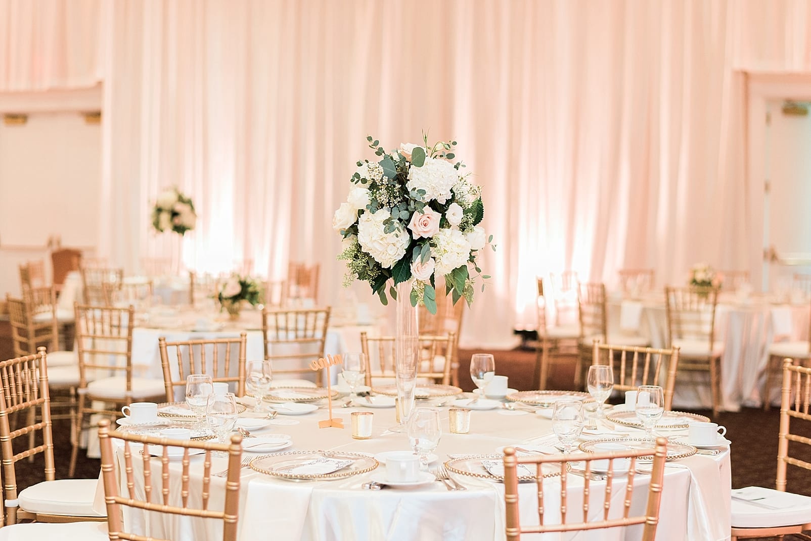 kingsmill resort wedding photographer ballroom reception inspiration floral centerpiece photo