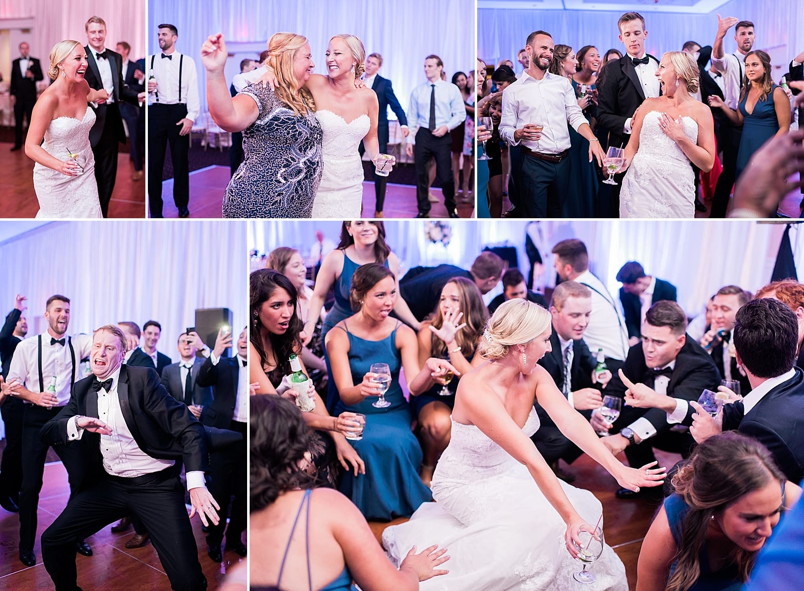 kingsmill resort wedding photographer reception dancing blue steel lighting photo