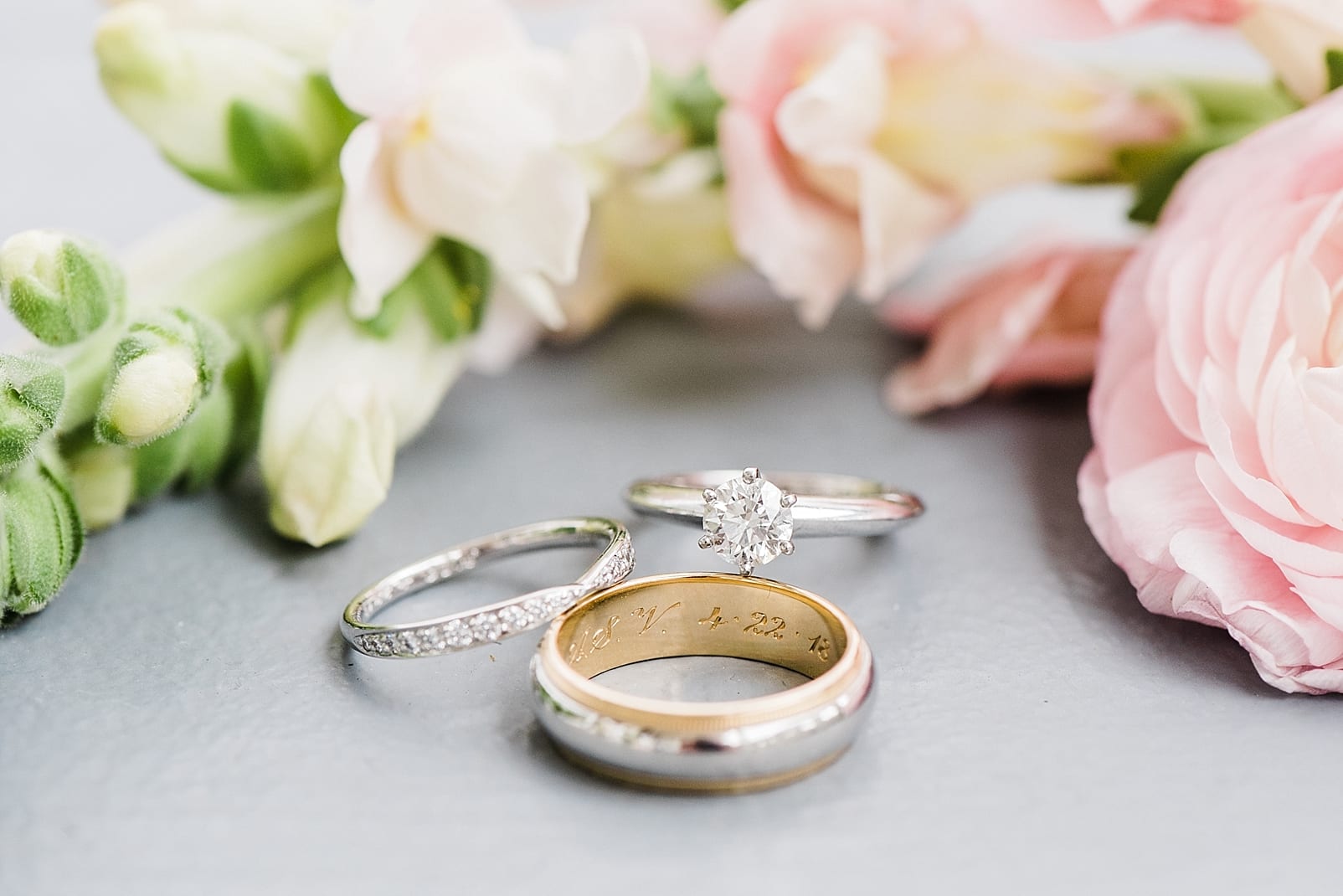 raleigh wedding photographer engagement ring inspiration engraved wedding band photo