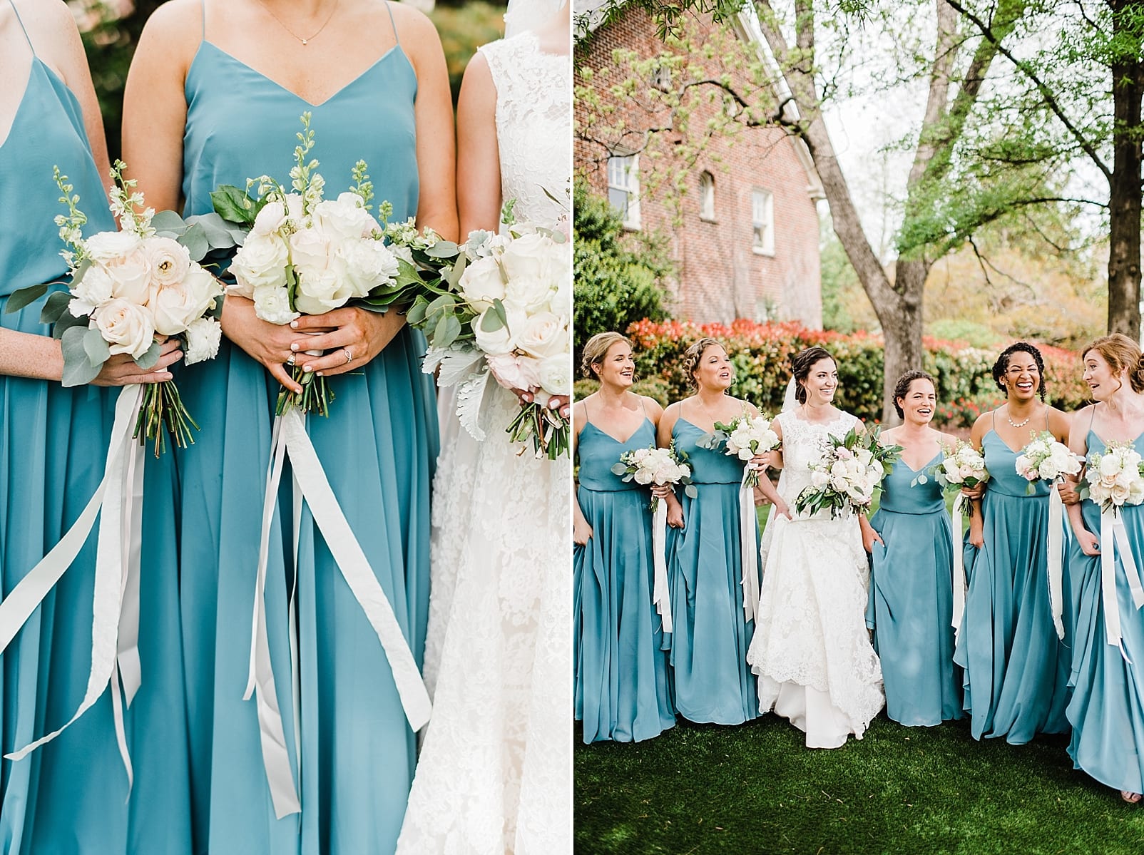 merrimon wynne wedding photographer light blue bridesmaid dress white flowers inspiration photo