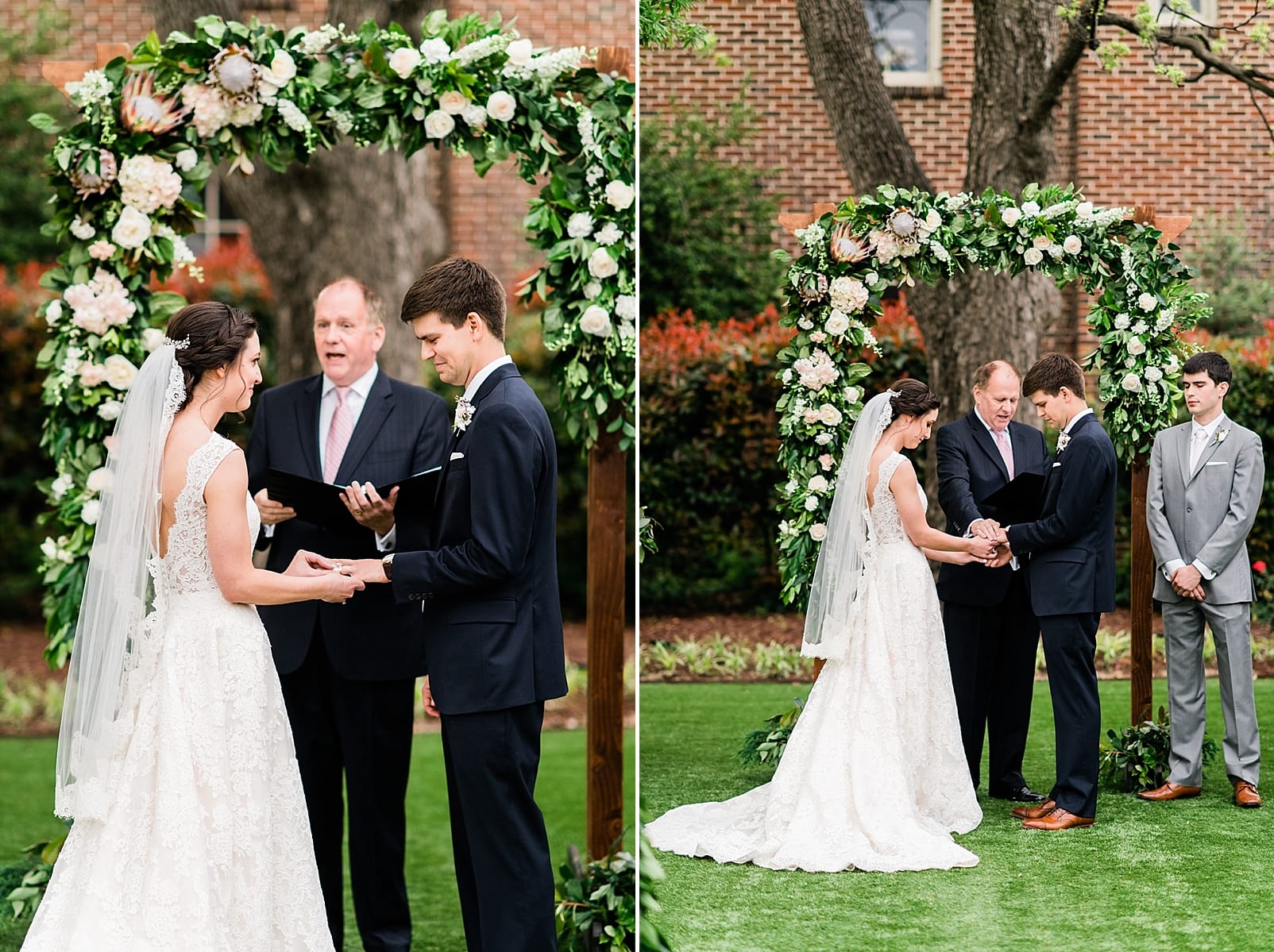 raleigh wedding photographers merrimon wynne wedding photographer floral arch wedding ceremony photo