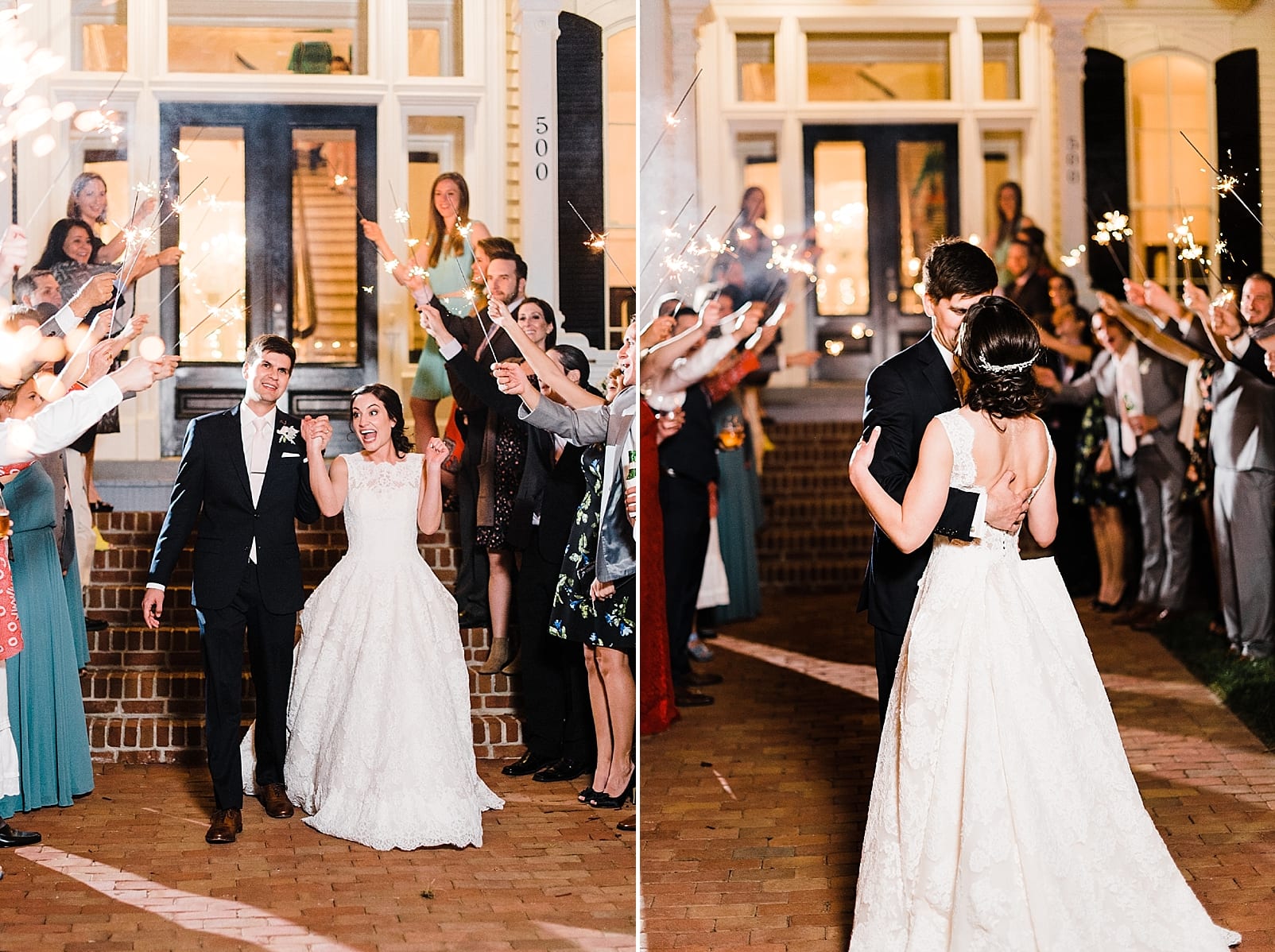 raleigh wedding photographer merrimon wynne house wedding photographer sparkler exit photo