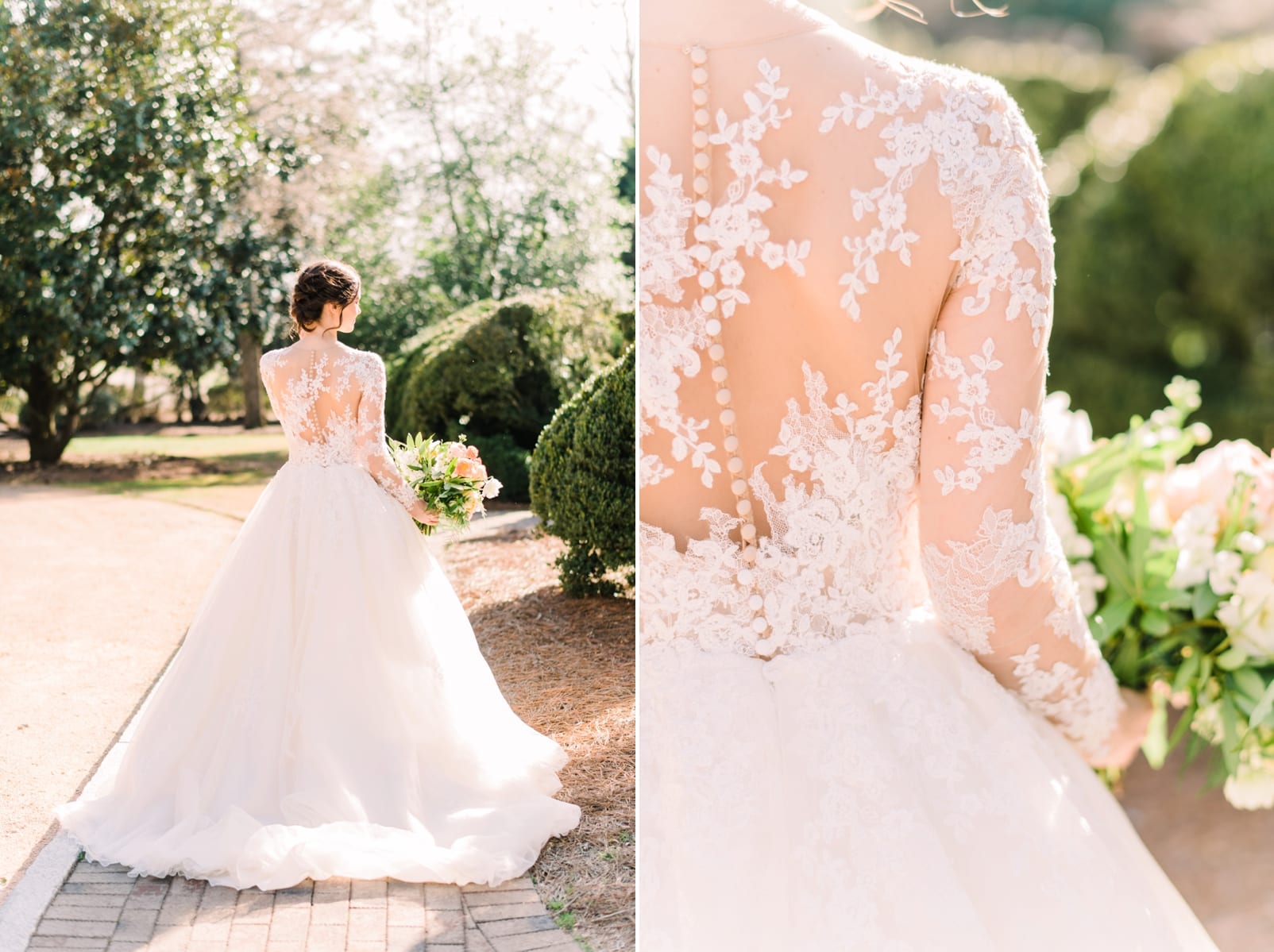 tre bella wedding dress lace back close up photo