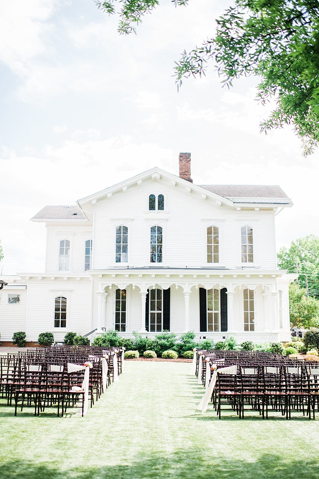 merrimon wynne house with ceremony seating photo