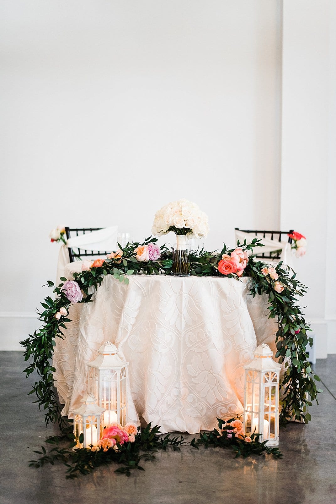 raleigh nc wedding reception sweetheart table photo