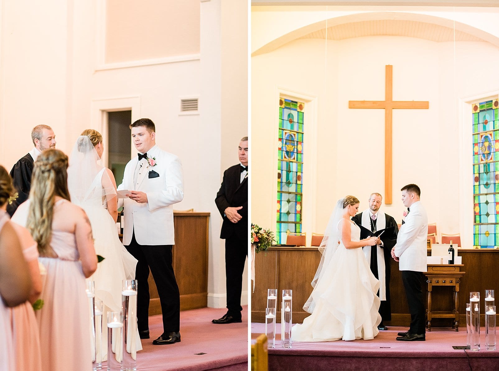 chapel hill, nc exchanging vows during wedding ceremony photo