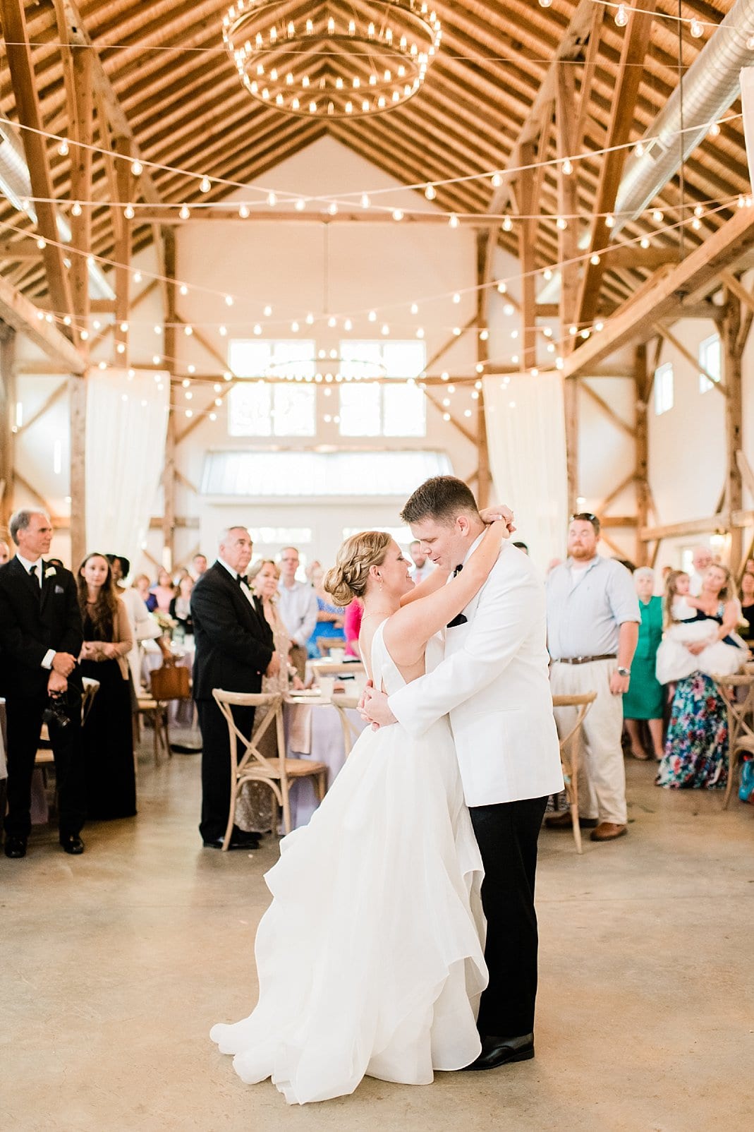 barn at chapel hill bride and groom first dance photo