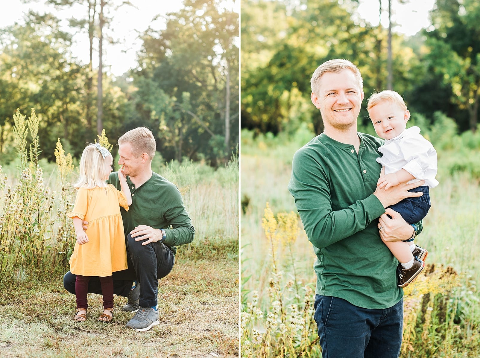 wake forest mini session father with son and father with daughter photo