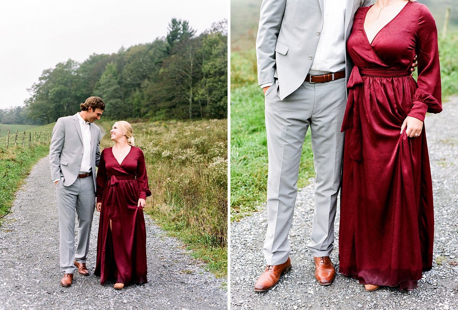 boone engagement pictures with groom in gray suit photo