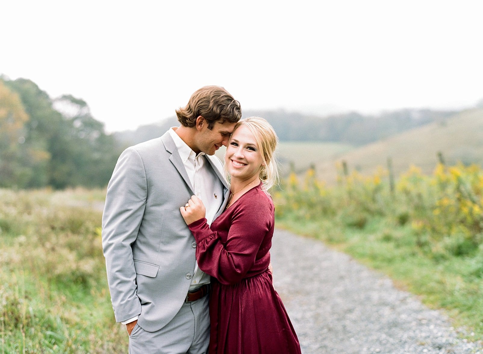 boone portraits with bride in burgundy gown photo