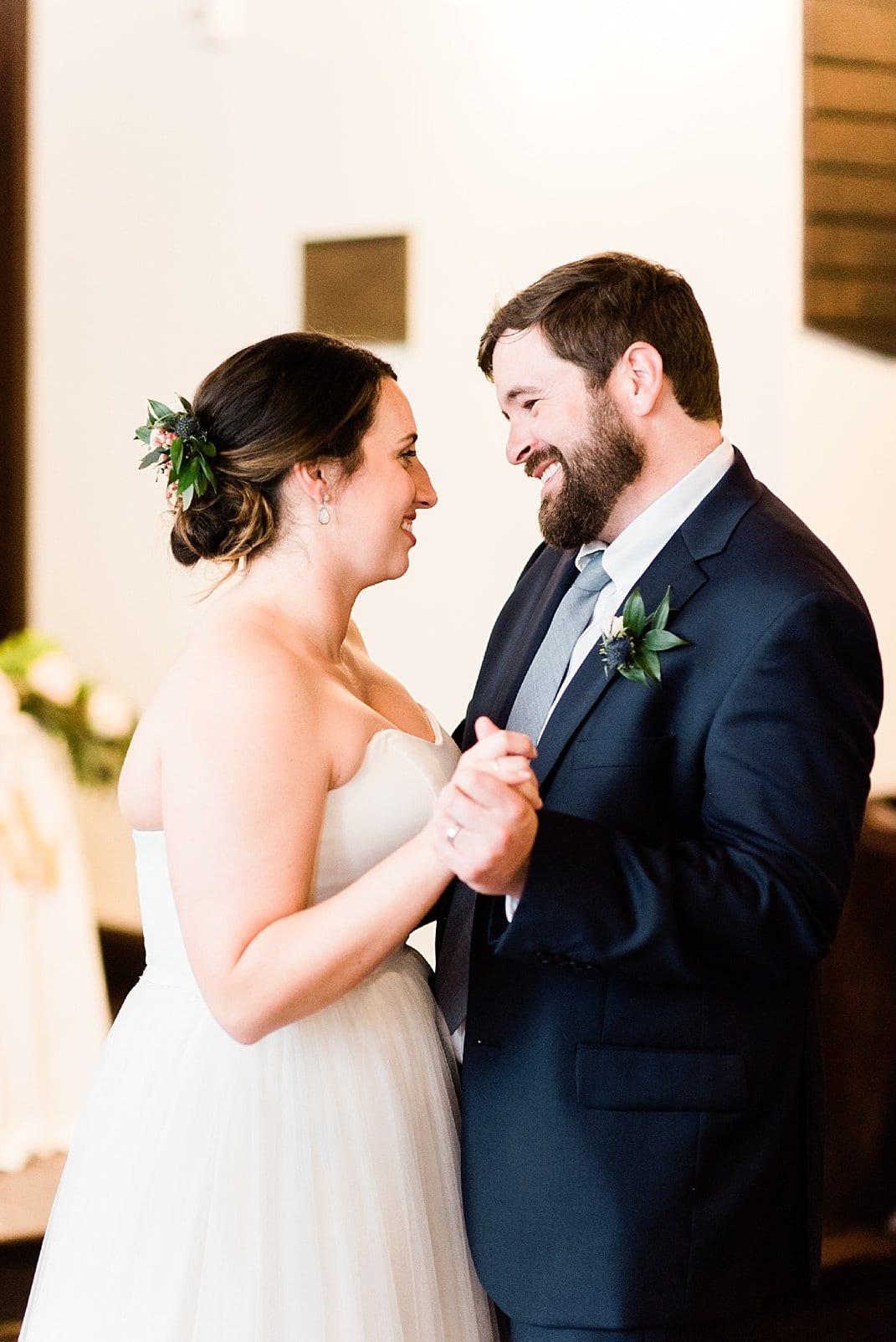 downtown raleigh wedding bride and groom first dance photo