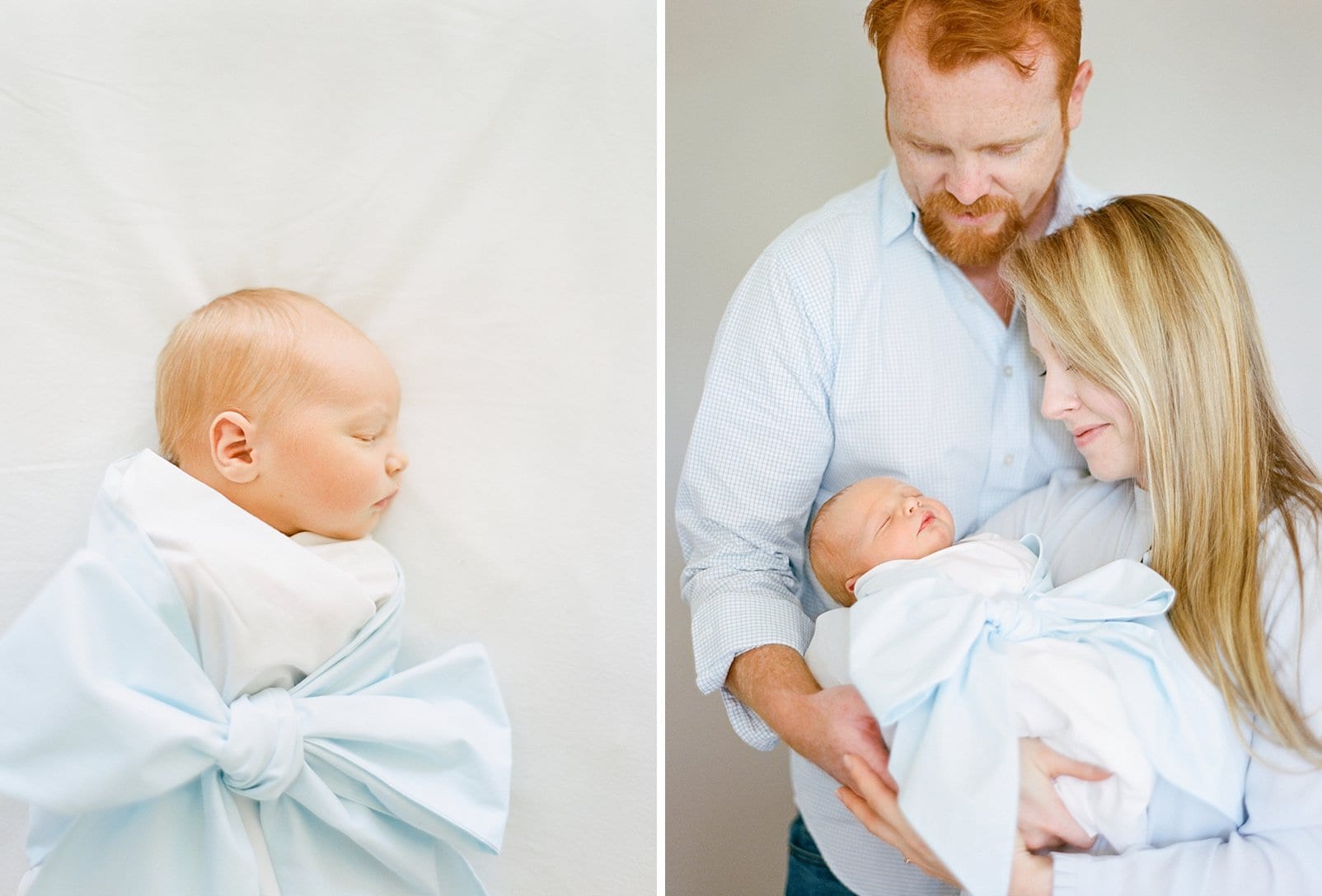 asheville mother and father with their newborn son photo