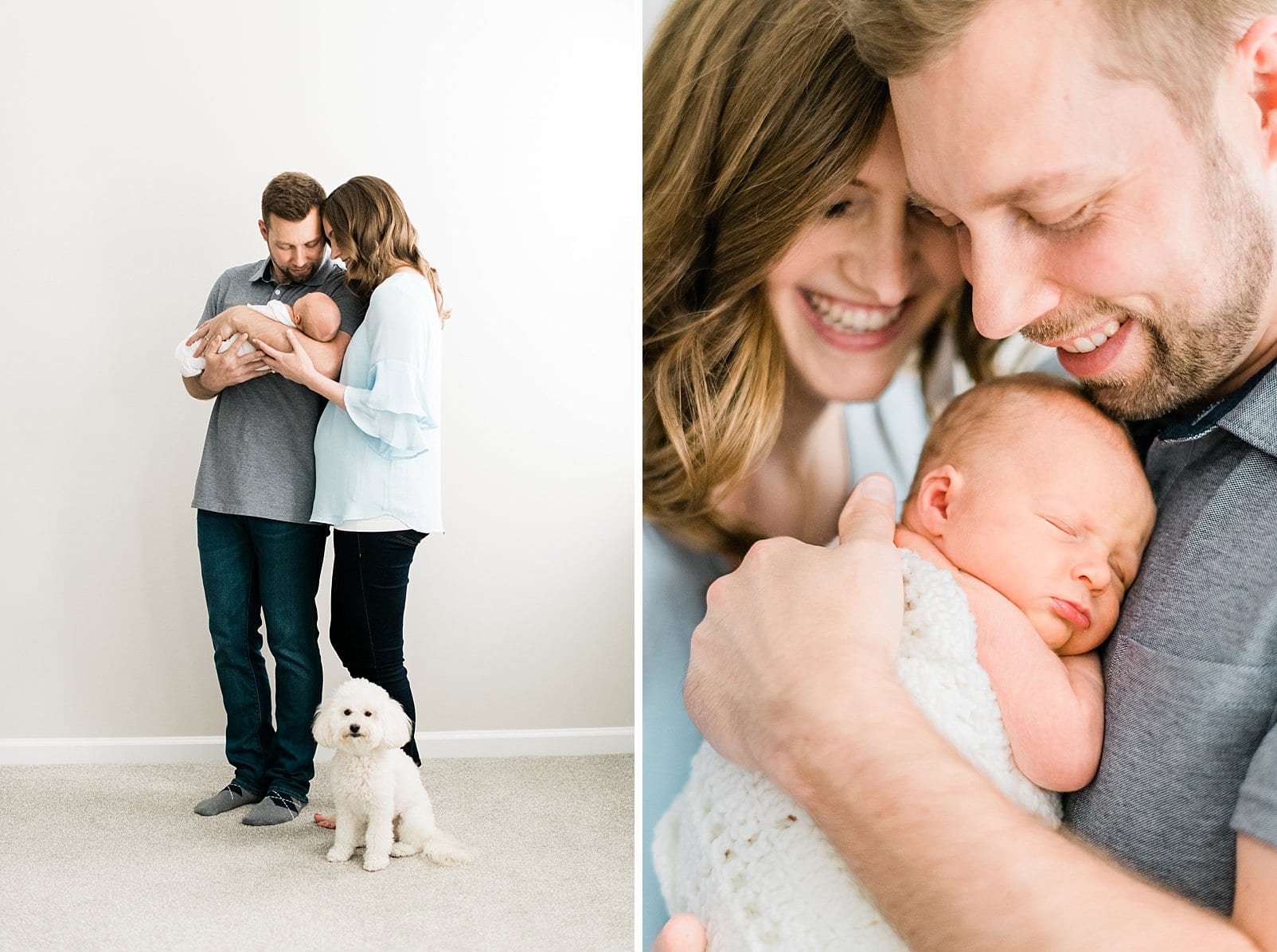 raleigh mother and father cuddling newborn photo