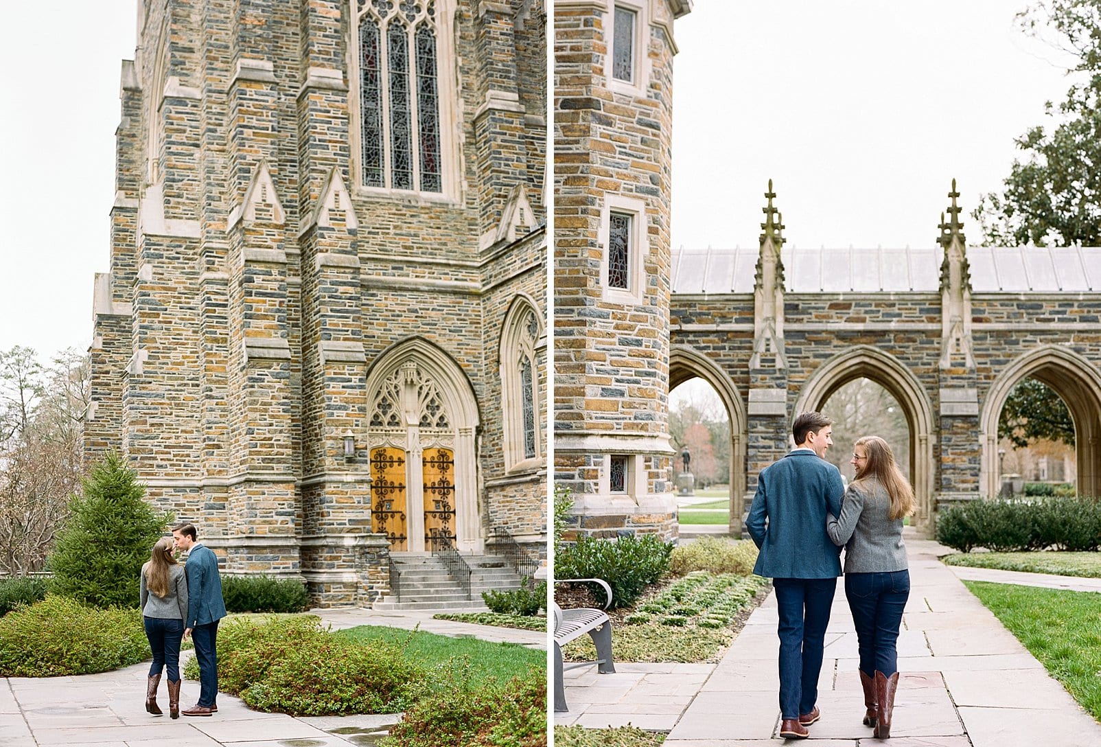 Duke University campus engagement portraits photo