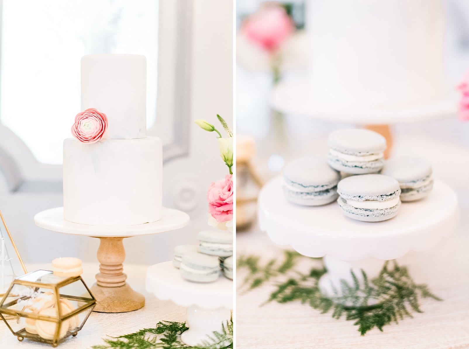 The Cupcake Shoppe cake and macaroons display photo