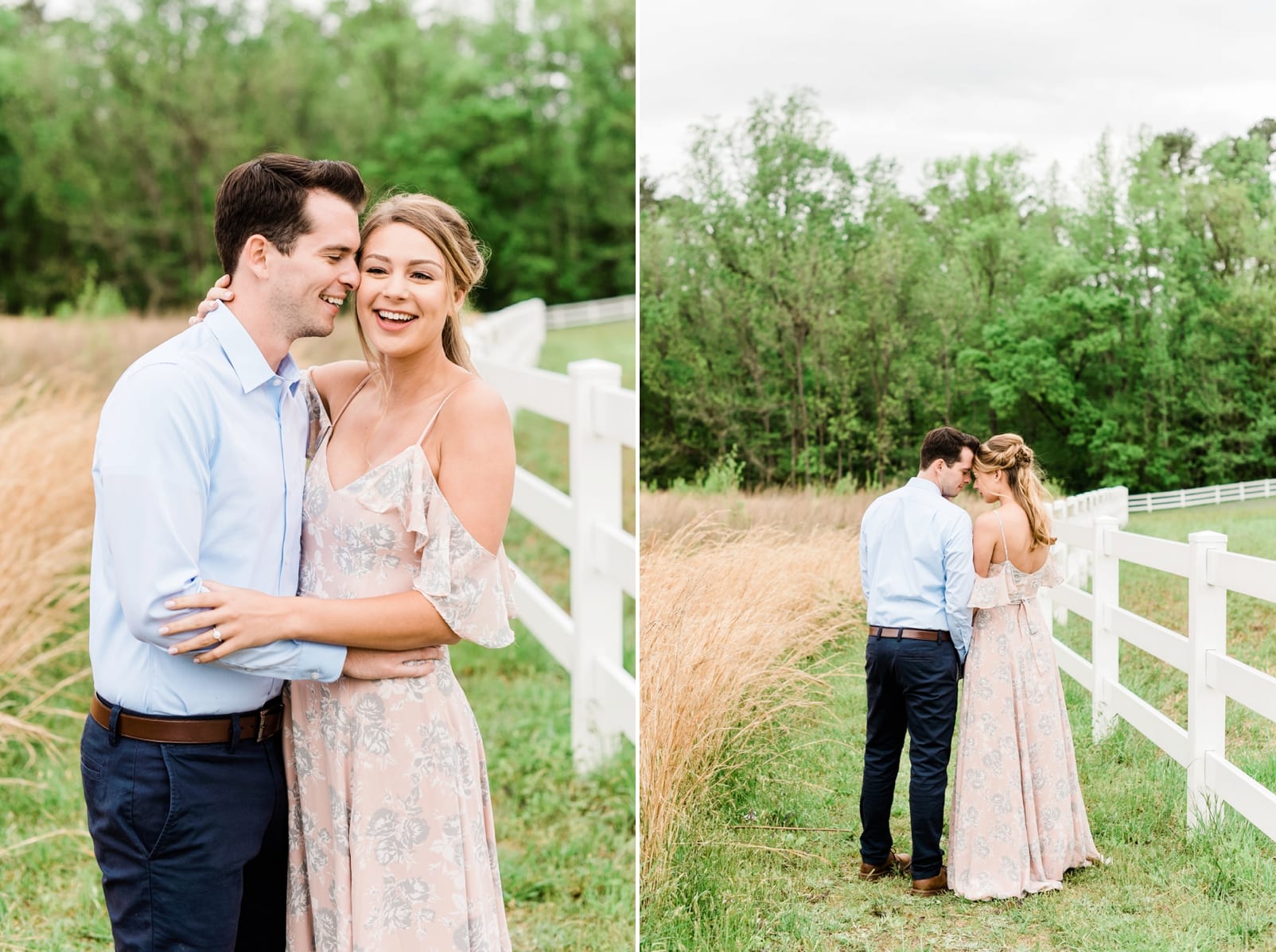 Wake Forest engagement session couple snuggled together laughing photo