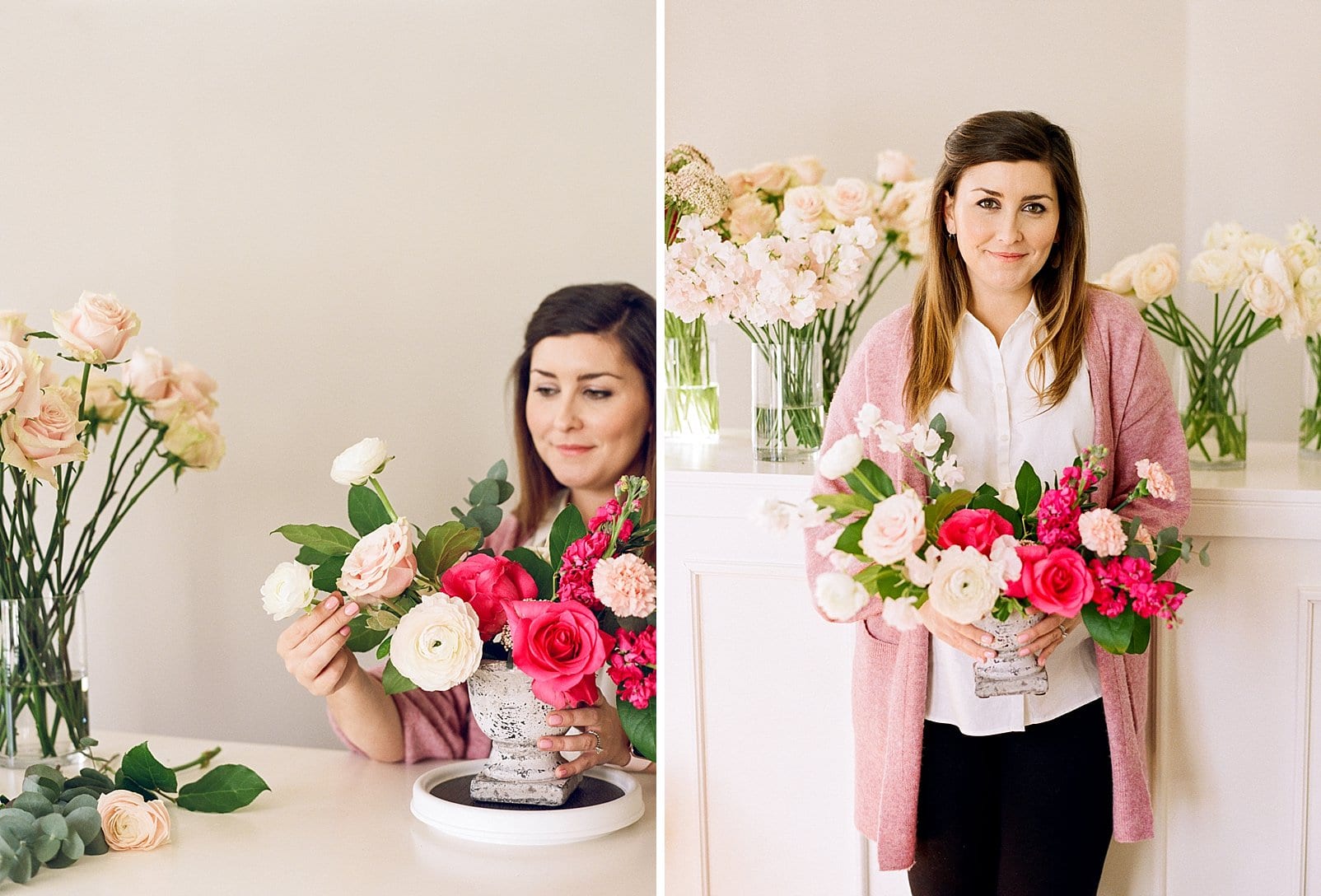 McAlister Leftwich tutorial for wedding floral table centerpiece arrangement photo