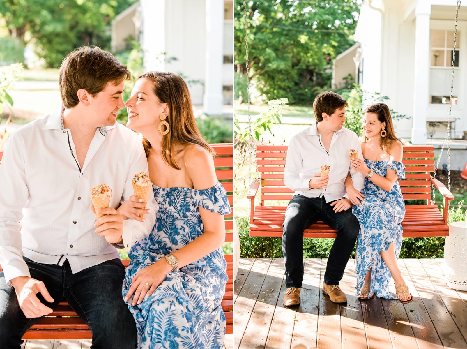 Raleigh at home engagement session photo