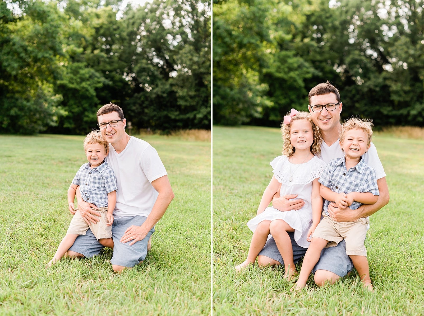 Wake Forest father with his two toddler children photo