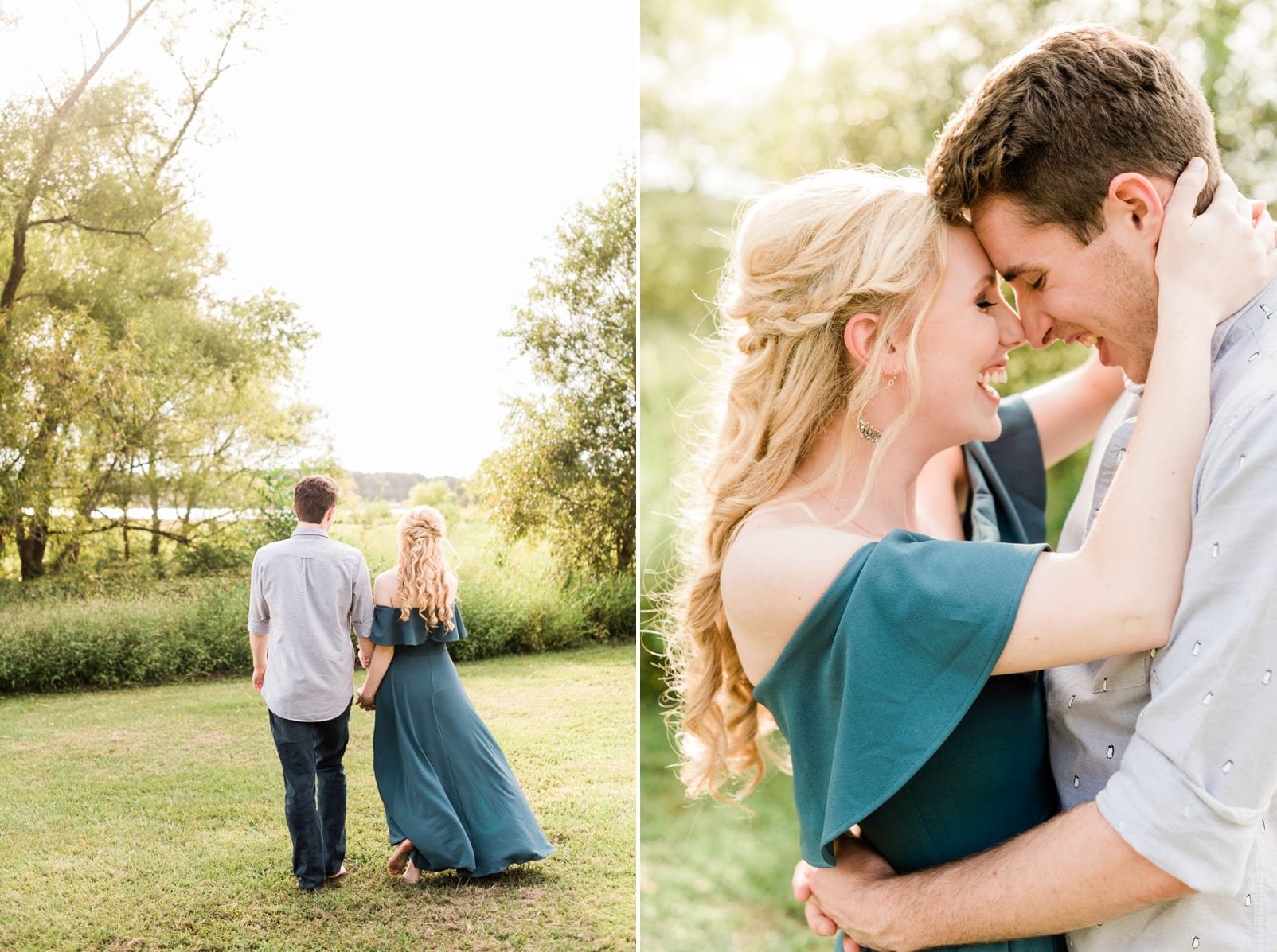 NC engagement session at the edge of a field photo
