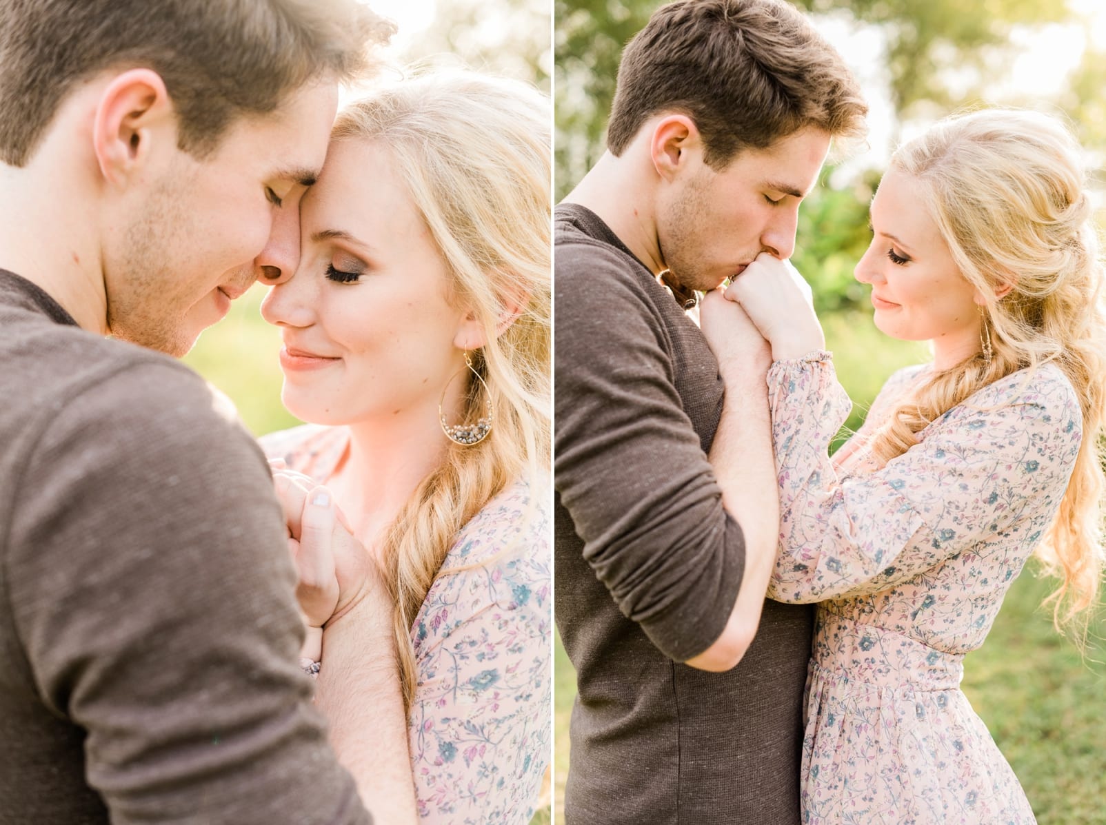 NC engagement pictures with him kissing her hand photo