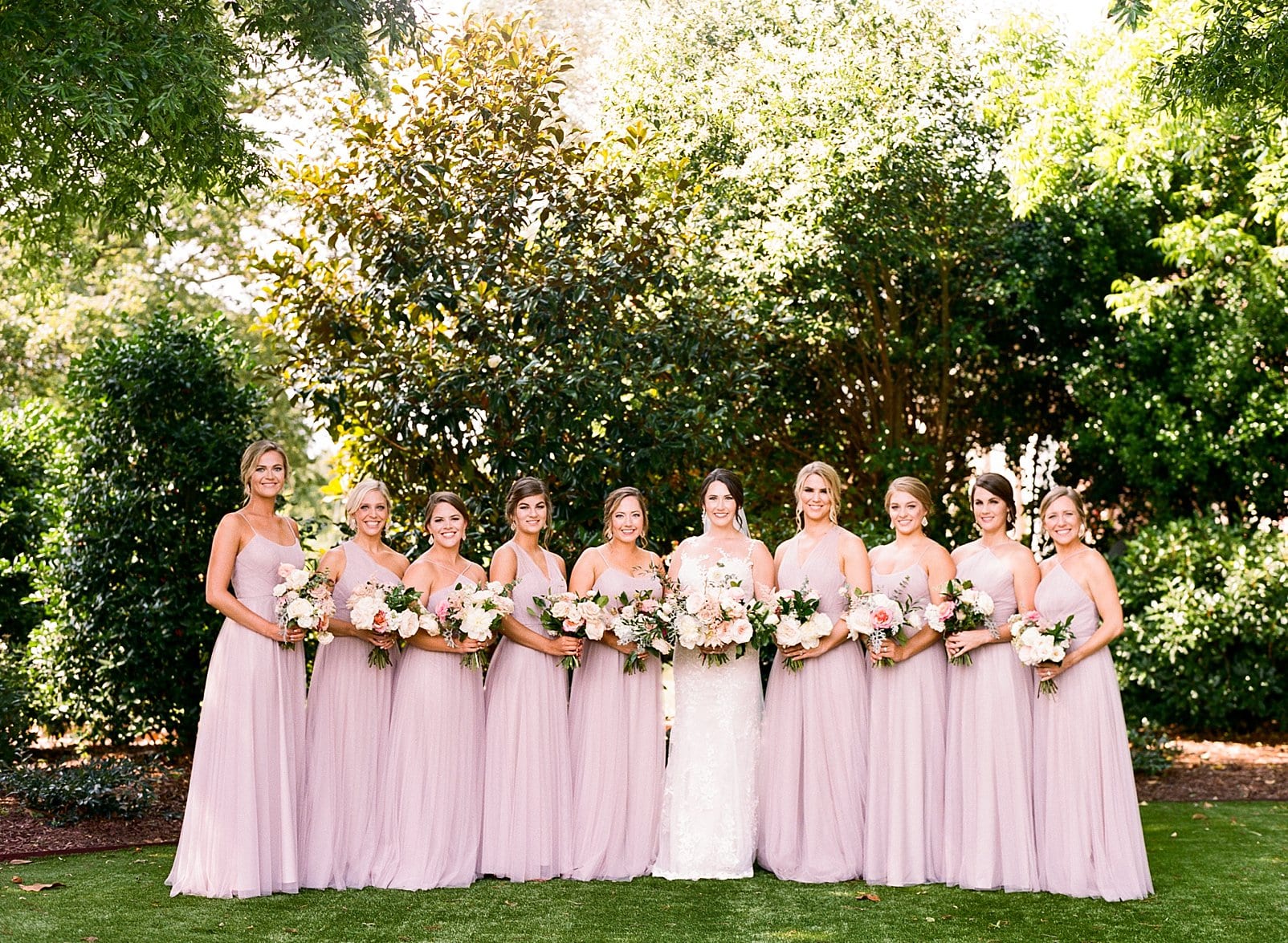 Lana Addison long blush pink bridesmaids dresses photo