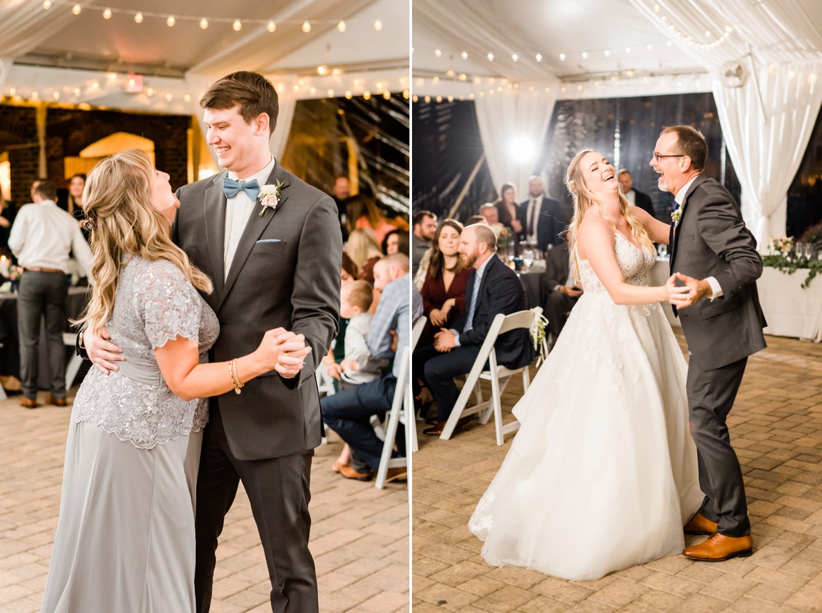 Oaks at Salem bride dancing with her father and groom dancing with her mother photo