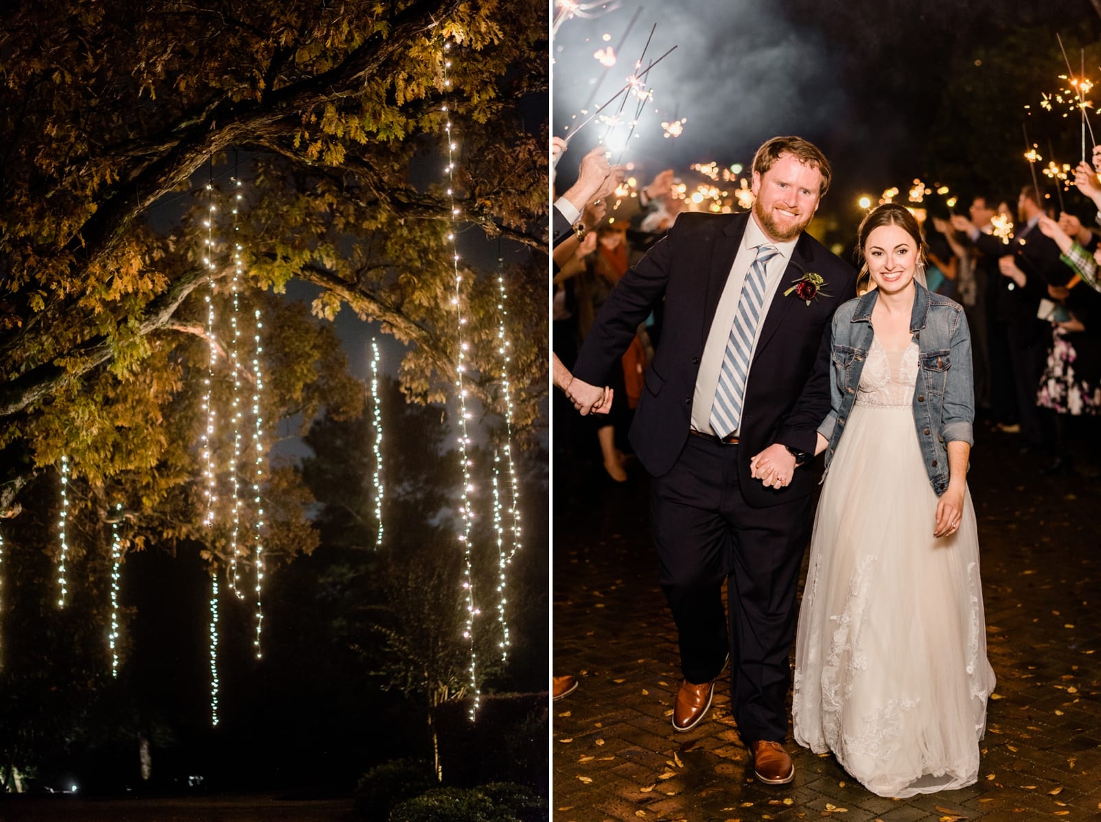Sutherland Estate sparkler exit with bride and groom photo