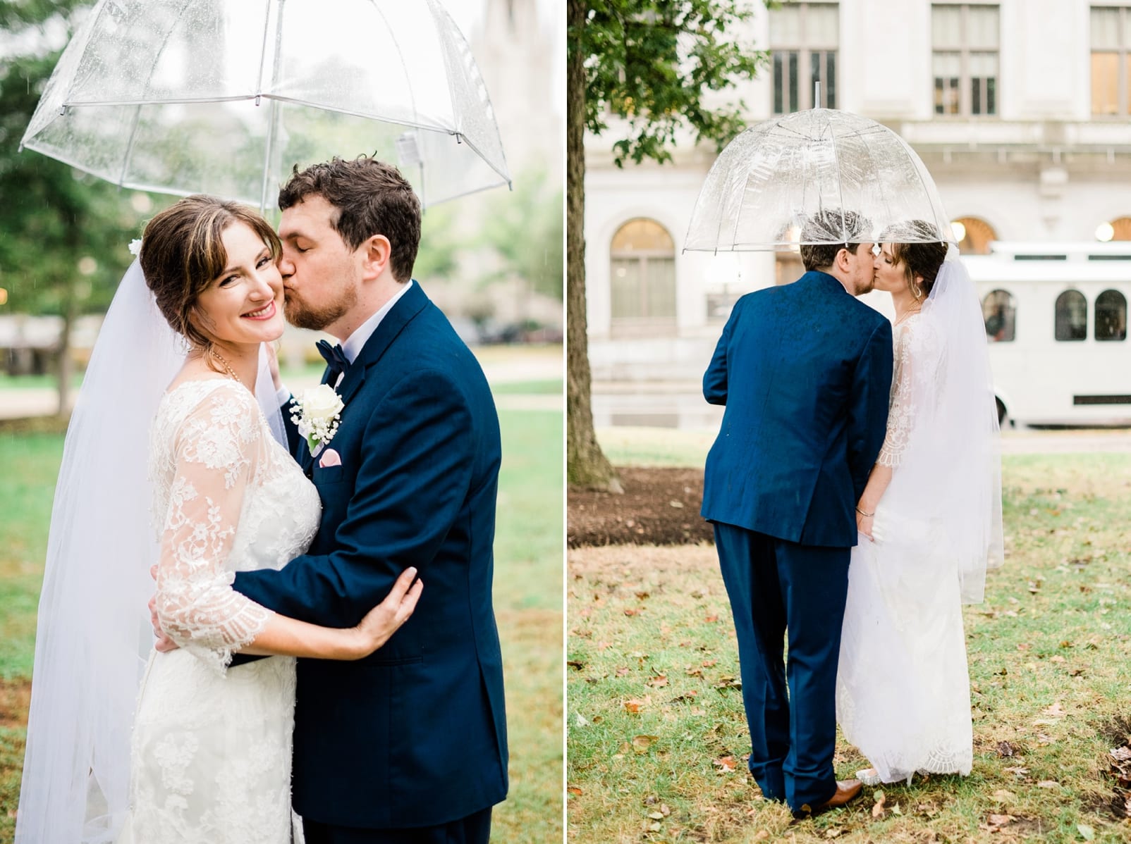 Raleigh groom kissing his bride's cheek photo