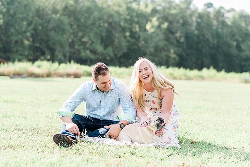 raleigh engagement portraits with a puppy photo