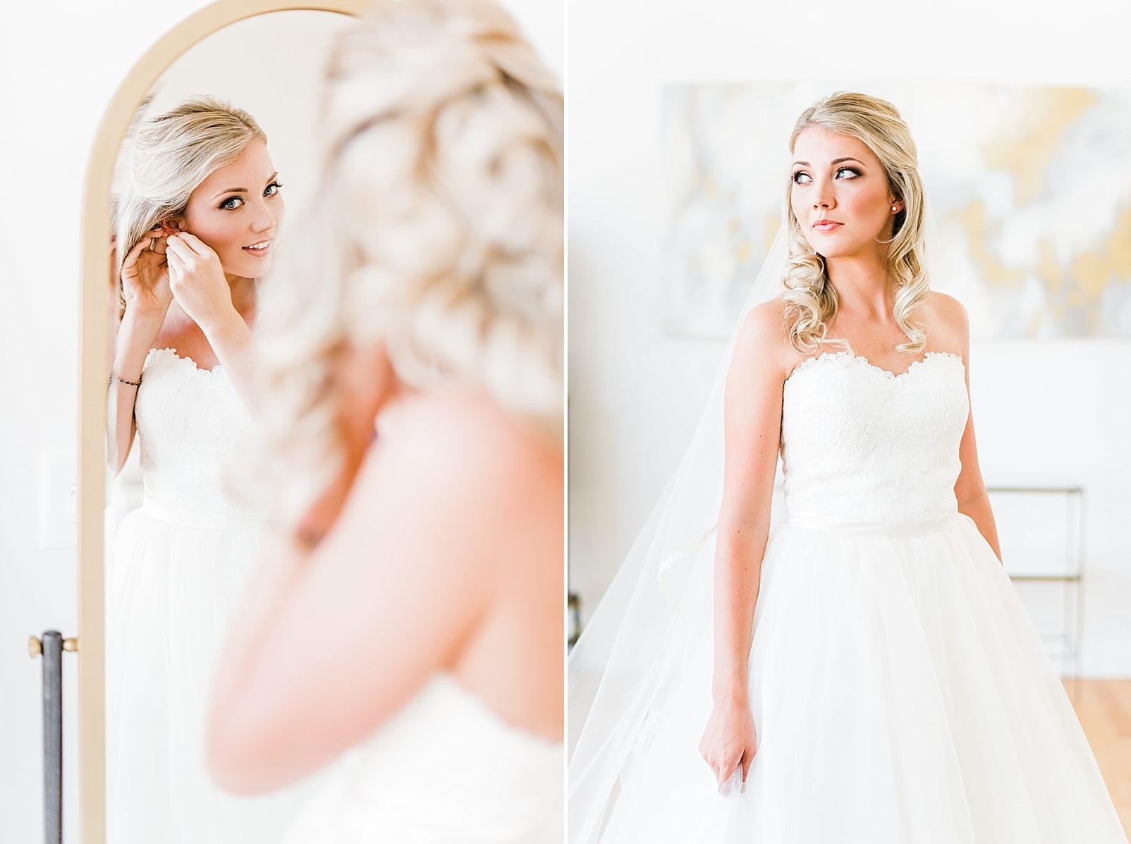 downtown raleigh wedding photographer bridal earrings the glass box photo