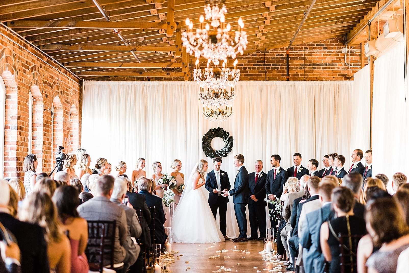 melrose knitting mill ceremony raleigh wedding photographer industrial venue photo