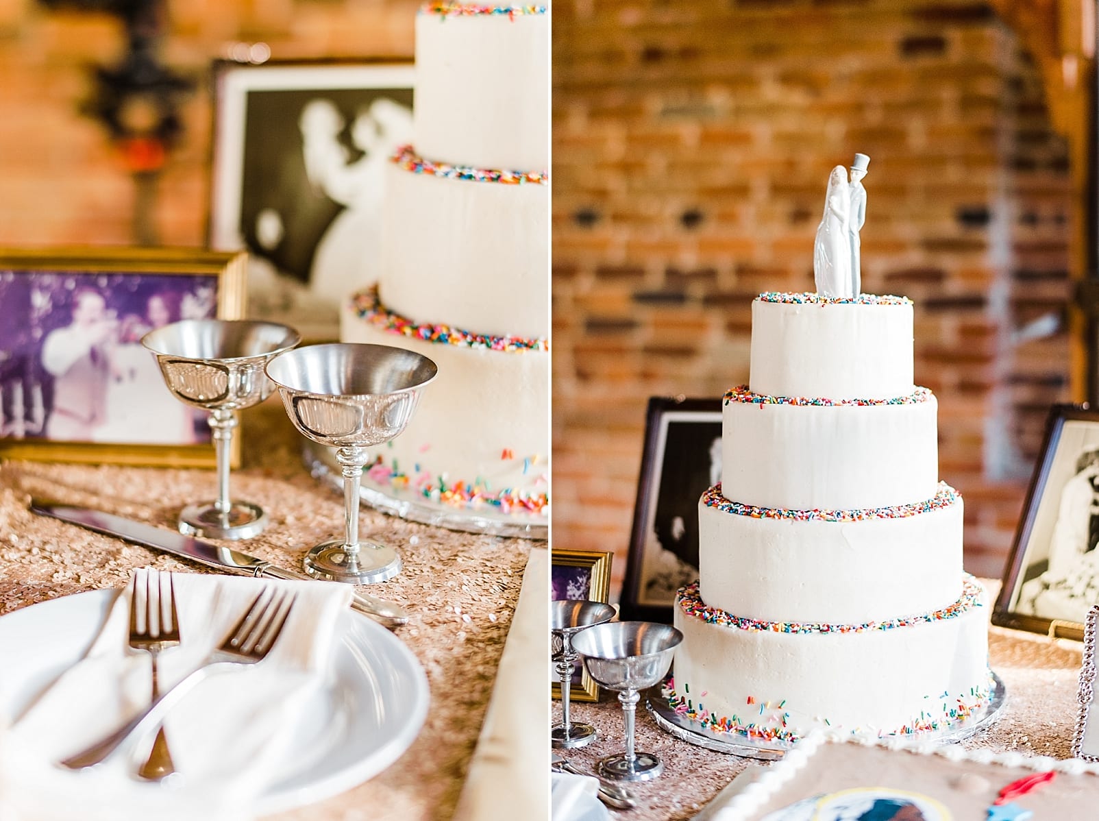 melrose knitting mill wedding photographer white wedding cake inspiration cake with sprinkles photo